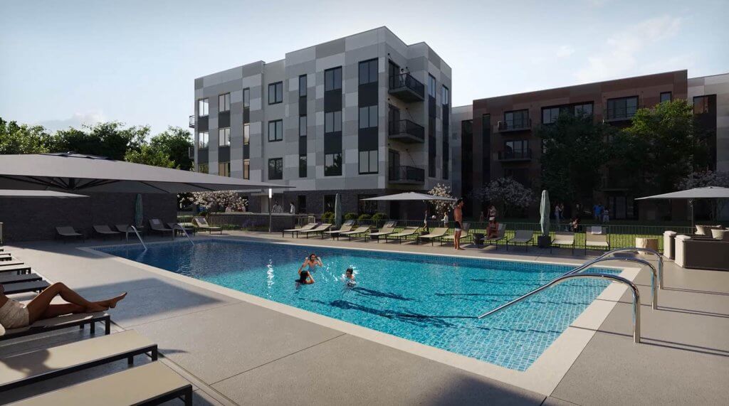 pool at the apartments for rent skokie