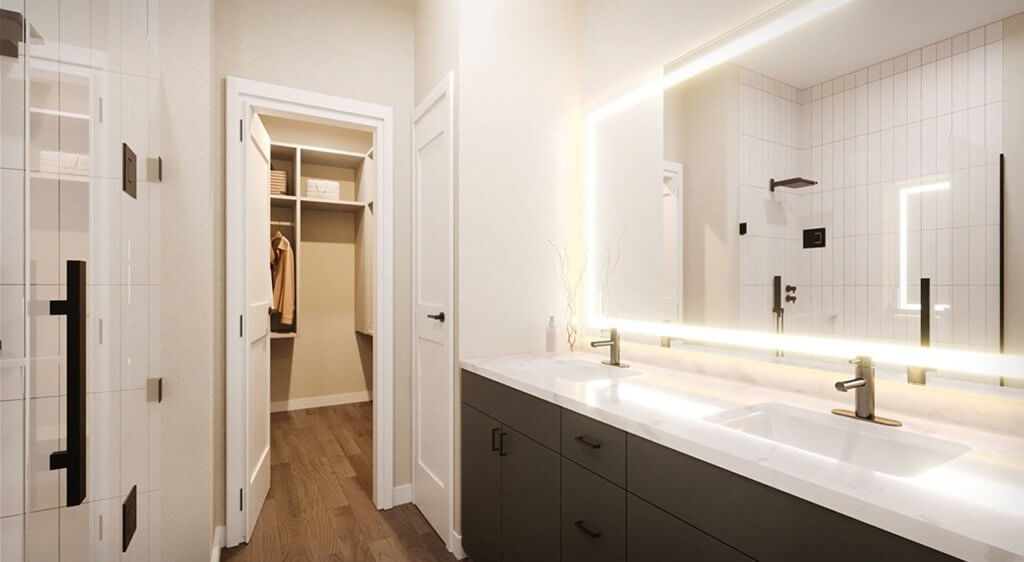 walk in closet at skokie apartments for rent