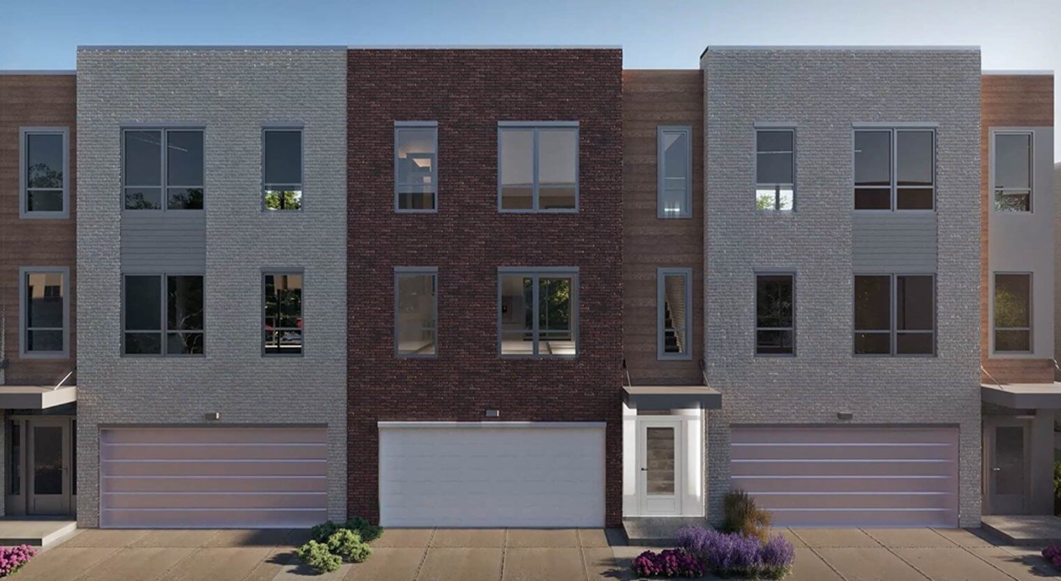 exterior garages attached to the townhomes for rent near chicago.